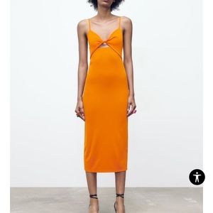 ZARA orange dress with super flattering cut out